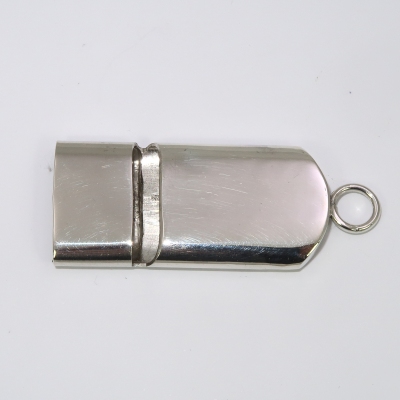 Silver flat style whistle